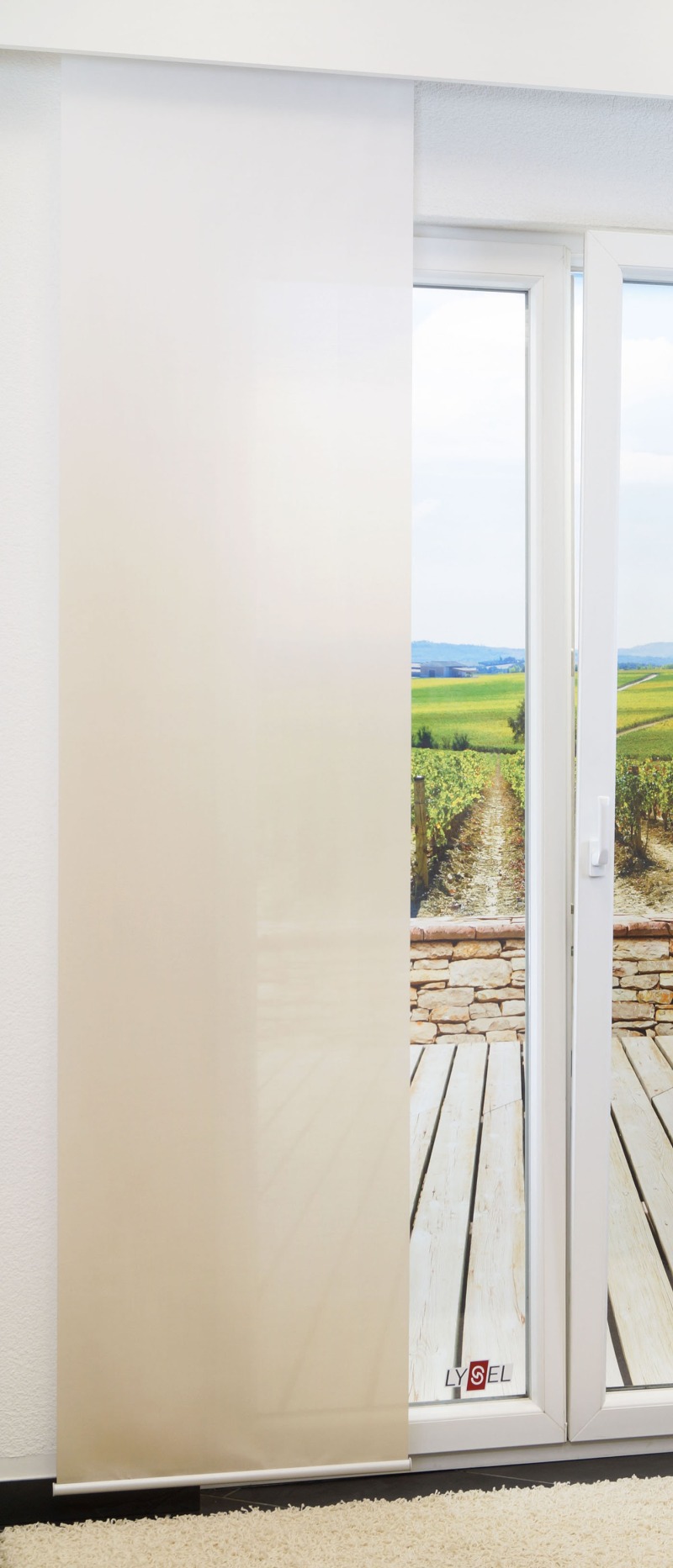 Flächengardine 245cm x 60cm, mit Farbverlauf