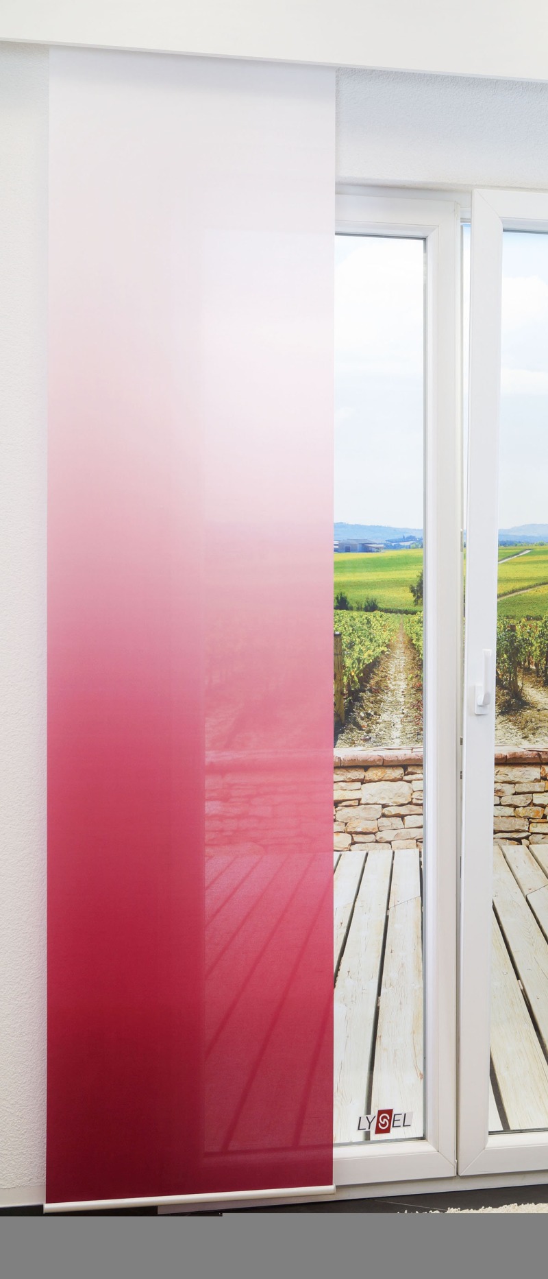 Flächengardine 245cm x 60cm, mit Farbverlauf