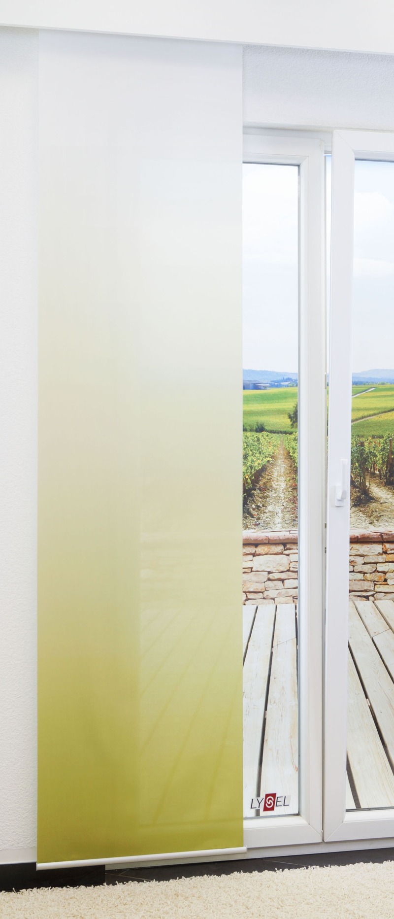 Flächengardine 245cm x 60cm, mit Farbverlauf