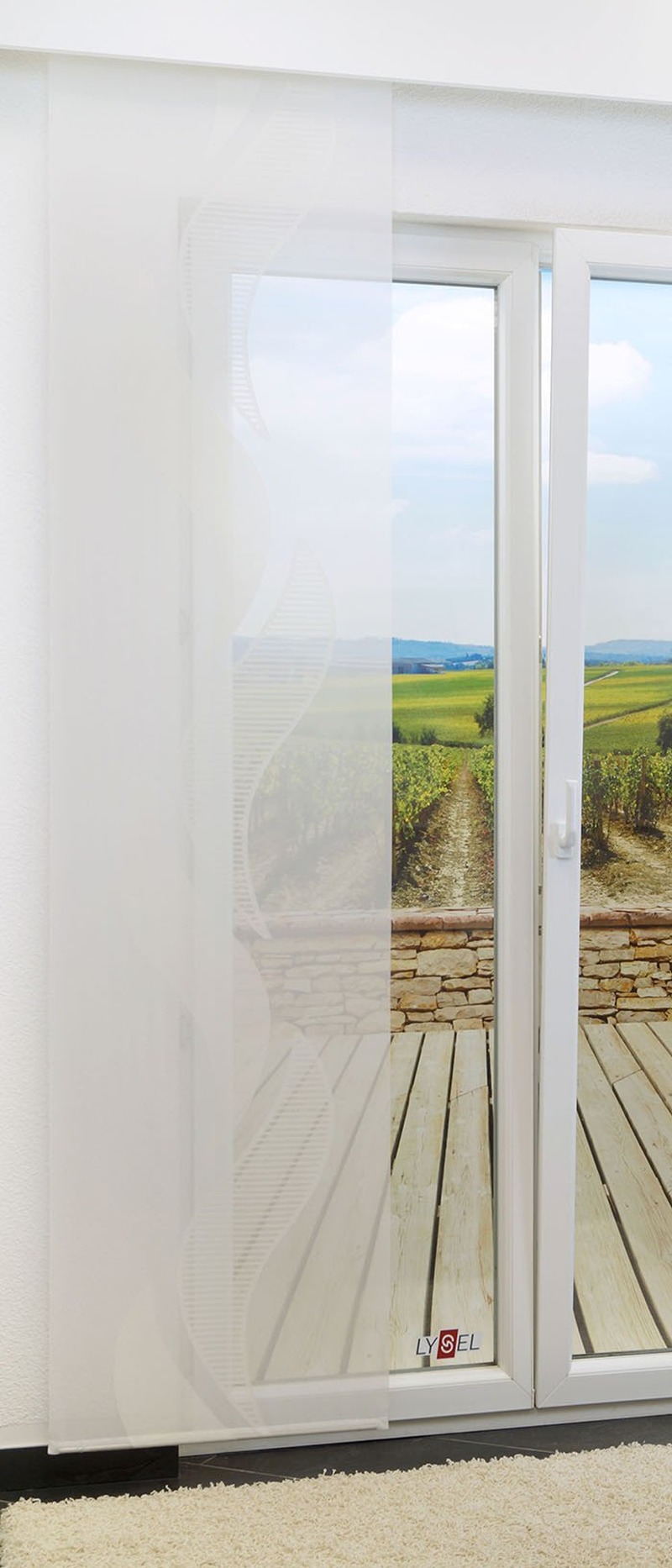 Flächenvorhang 245cm x 60cm, mit Motiv Wave