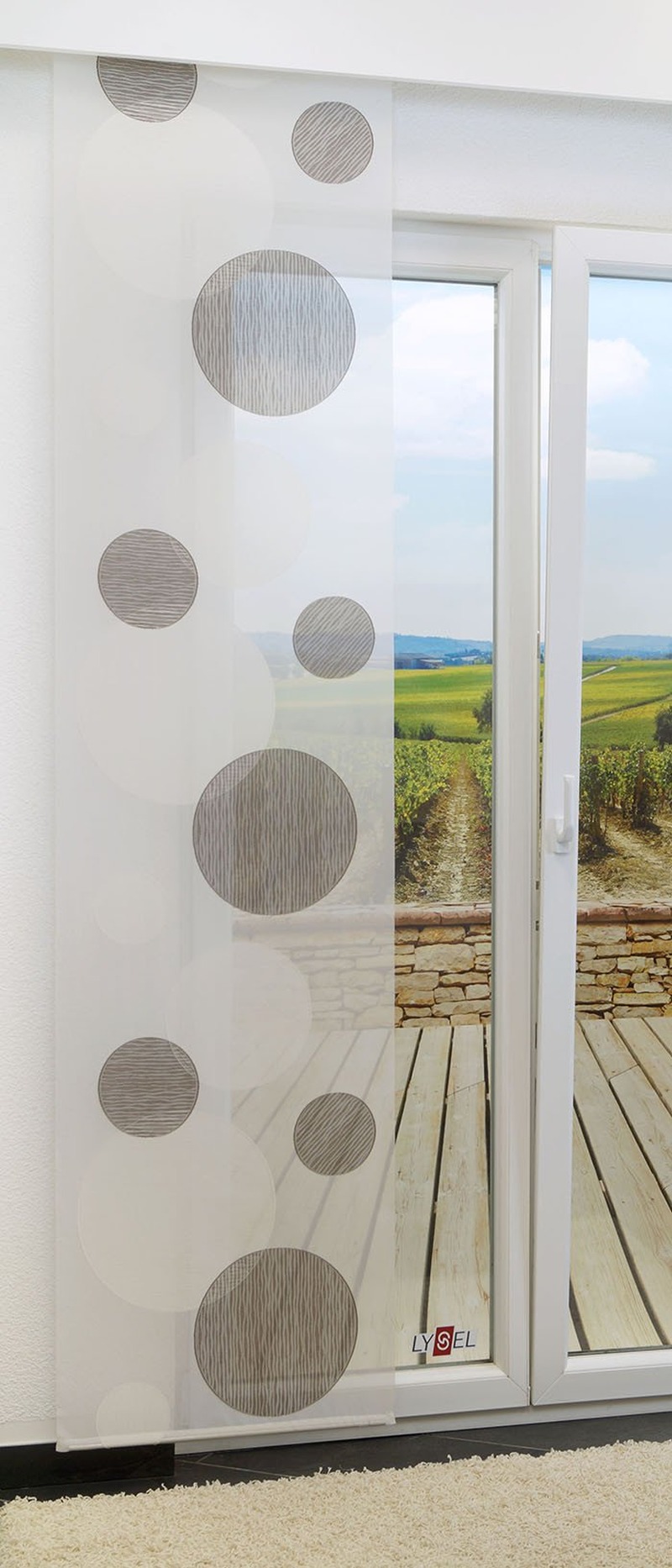 Flächenvorhang 245cm x 60cm, mit Motiv Spheres