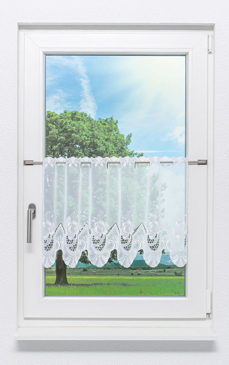 Scheibengardine Plauener Spitze -  Röschen