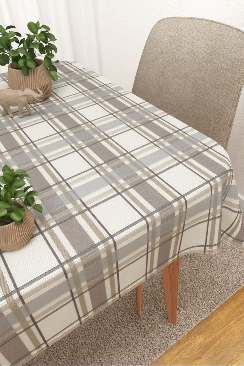 Tischdecke eckig in beige