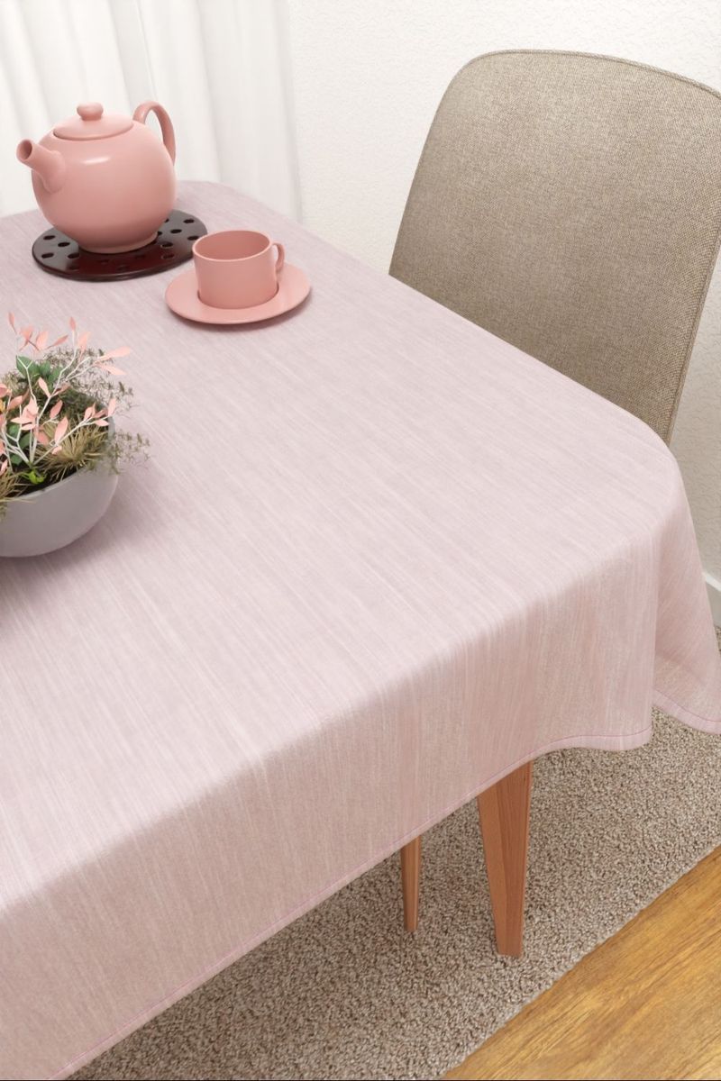 Tischdecke eckig in Rosa