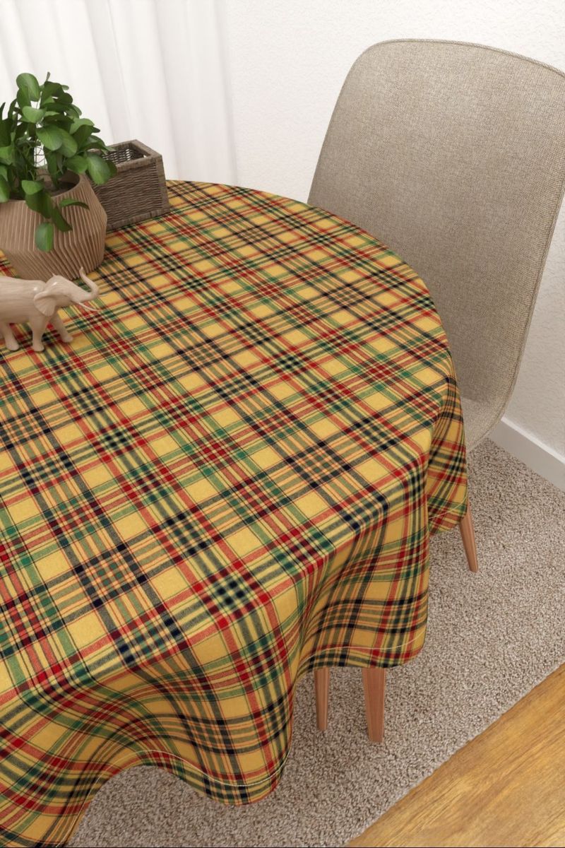 Tischdecke rund in Beige