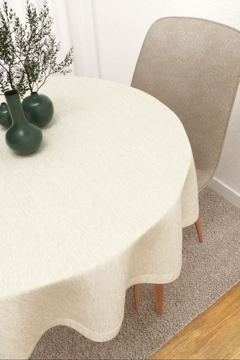 Tischdecke rund in weiss