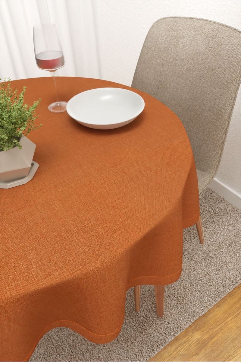 Tischdecke rund in orange