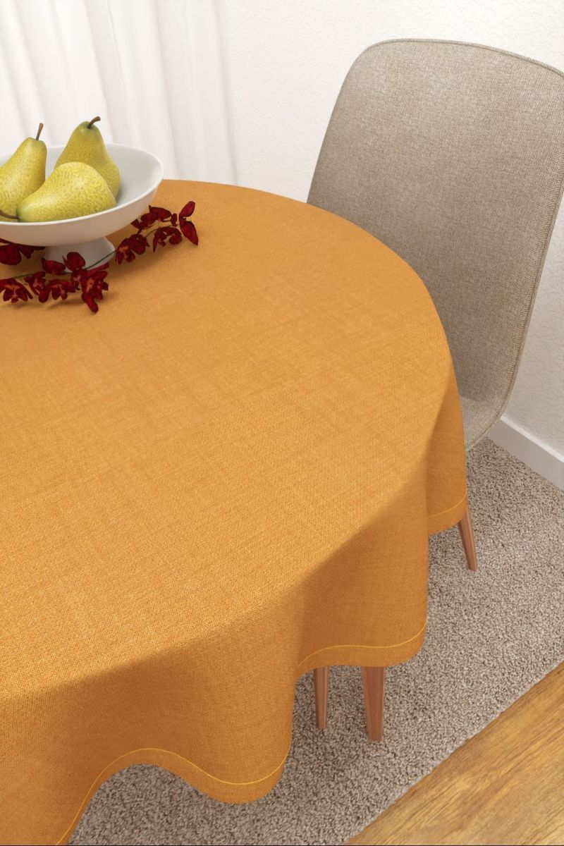 Tischdecke rund in gelb