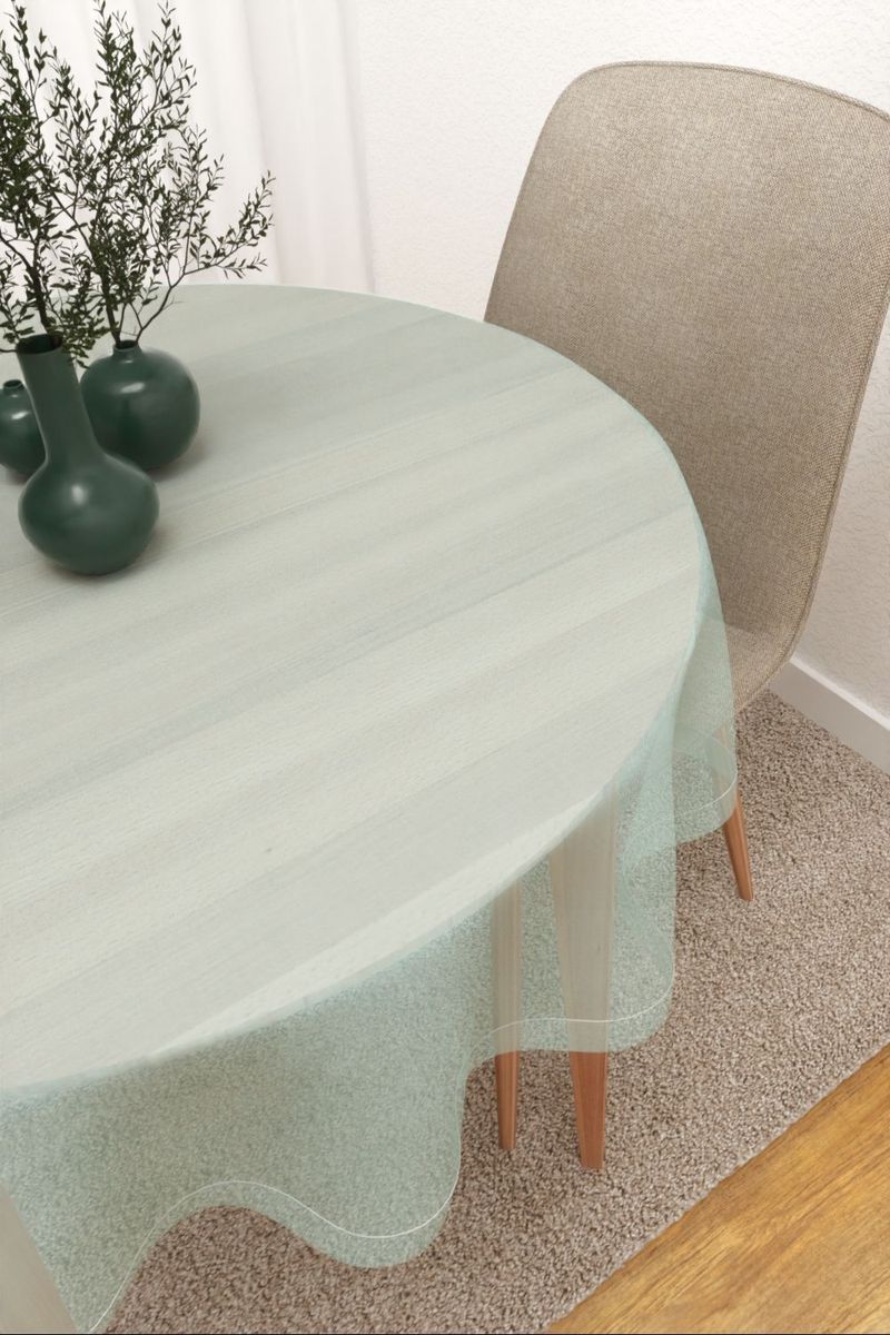 Tischdecke rund in Blau