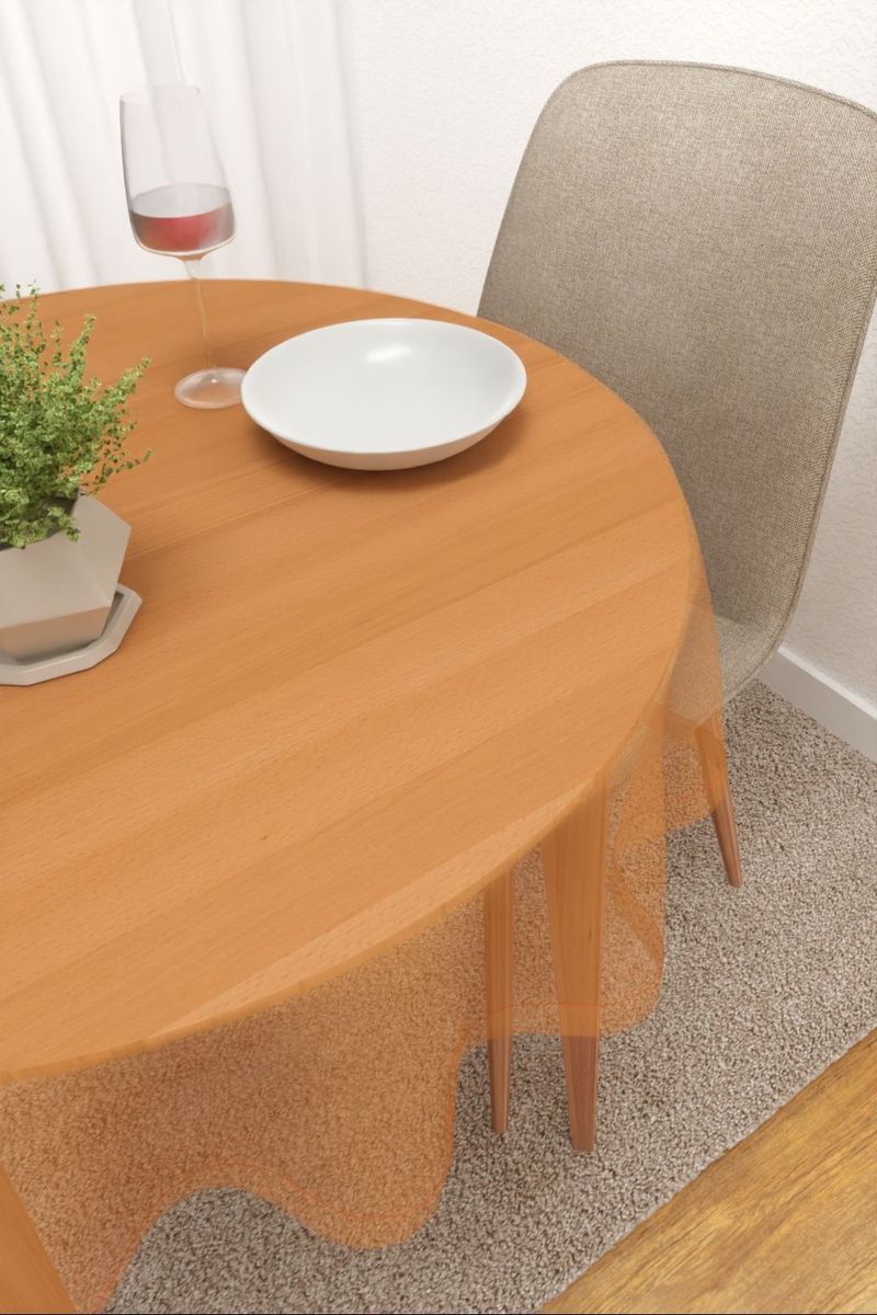 Tischdecke rund in Orange