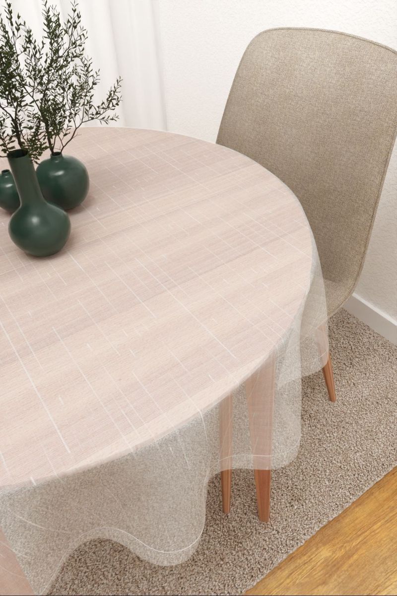 Tischdecke rund in weiss