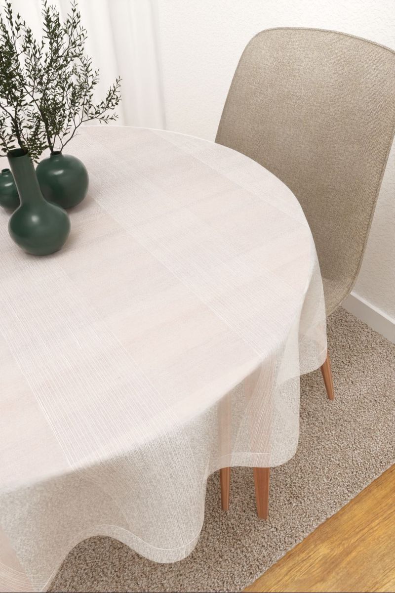 Tischdecke rund in Weiss