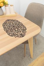 Vorschau runde Deckchen Plauener Spitze® - Mirela #1W in Silber schwarz-silber