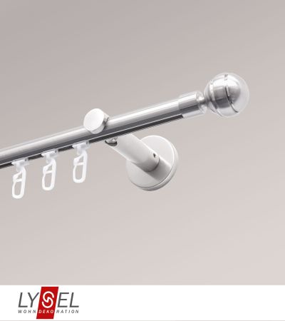 Lysel - SET Opal Innenlauf 160cm Träger offen mit Endstücke Kugel in Edelstahl-Optik