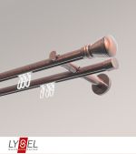 Vorschau Lysel - SET Opal Innenlauf 160cm 2 Lauf Doppel-Kombiträger offen mit Endstücke Konus in Weiss #1W bronze