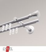 Vorschau Lysel - SET Opal Innenlauf 160cm 2 Lauf Doppel-Kombiträger offen mit Endstücke Konus in Weiss #1W edelstahl-optik