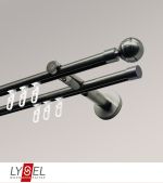 Vorschau Lysel - SET Opal Innenlauf 160cm 2 Lauf Doppel-Kombiträger offen mit Endstücke Kugel in Weiss #1W titan
