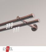Vorschau Lysel - SET Opal Innenlauf 160cm 2 Lauf Doppel-Kombiträger offen mit Endstücke Zylinder in Weiss #1W bronze