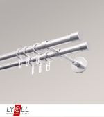 Vorschau Lysel - SET Opal 160cm Doppelträger geschlossen 2-Lauf mit Endstücke Kappe in Bronze #1W edelstahl-optik