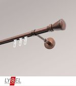 Vorschau Lysel - SET Opal Innenlauf 160cm Träger geschlossen mit Endstücke Konus in Edelstahl-Optik #1W bronze