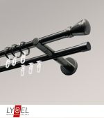 Vorschau Lysel - SET Opal Mix 160cm Doppel-Kombiträger offen 2-Lauf mit Endstücke Konus in Edelstahl-Optik #1W titan