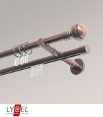 Vorschau Lysel - SET Opal Mix 160cm 2 Lauf Doppel-Kombiträger offen mit Endstücke Kugel in Weiss #1W bronze