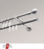 Vorschau Lysel - SET Opal Mix 160cm 2 Lauf Doppel-Kombiträger offen mit Endstücke Kugel in Weiss #1W edelstahl-optik