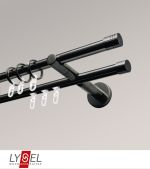 Vorschau Lysel - SET Opal Mix 160cm Doppel-Kombiträger offen 2-Lauf mit Endstücke Zylinder in Edelstahl-Optik #1W titan