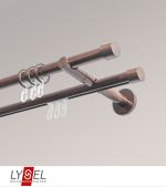 Vorschau Lysel - SET Opal Mix 160cm 2 Lauf Doppel-Kombiträger offen mit Endstücke Kappe in Weiss #1W bronze