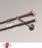 Vorschau Lysel - SET Opal Mix 160cm Doppel-Kombiträger offen 2-Lauf mit Endstücke Konus in Edelstahl-Optik #1W bronze