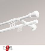 Vorschau Lysel - SET Opal Mix 160cm Doppel-Kombiträger offen 2-Lauf mit Endstücke Konus in Edelstahl-Optik #1W weiss