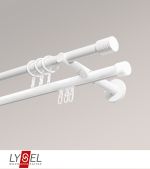 Vorschau Lysel - SET Opal Mix 160cm Doppel-Kombiträger offen 2-Lauf mit Endstücke Zylinder in Edelstahl-Optik #1W weiss