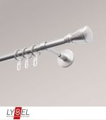 Vorschau Lysel - SET Opal 160cm Träger geschlossen mit Endstücke Konus in Weiss #1W edelstahl-optik