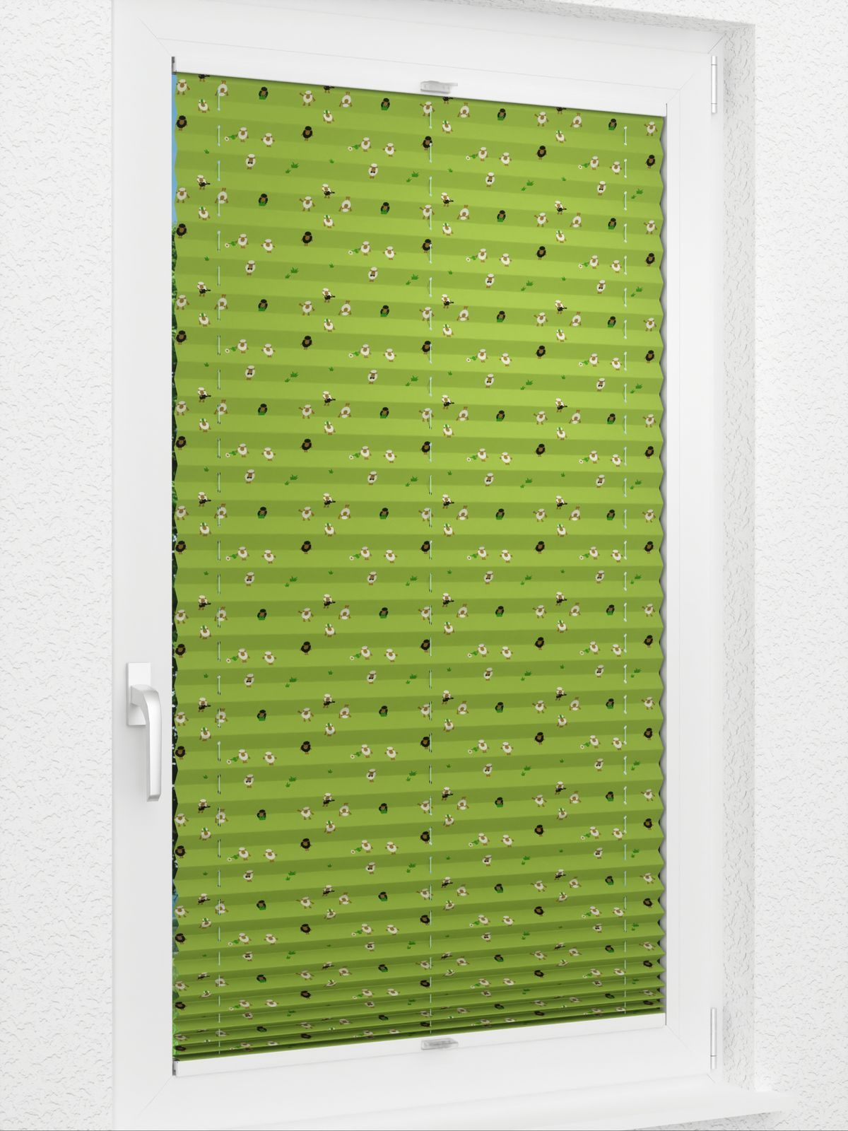 Detailansicht Plissee Sheep green Night 4406.1714