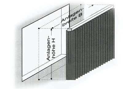 Standardanlage mit freih&auml;ngenden Lamellen